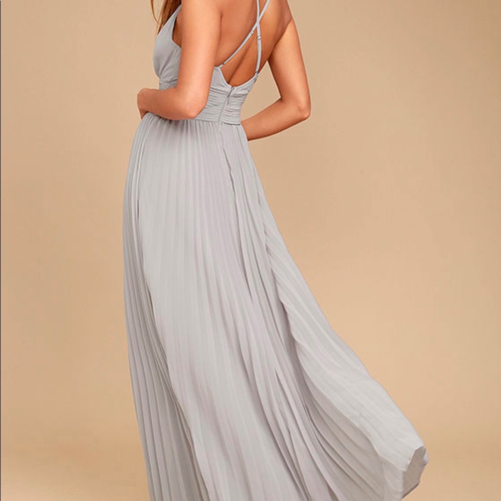 Lulus Grey Maxi Dress XS - Picture 8 of 13